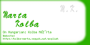 marta kolba business card